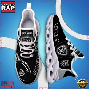 National Football League Custom Name Las Vegas Raiders White C Shoes Air Max Shoes Air Cushion Sneakers