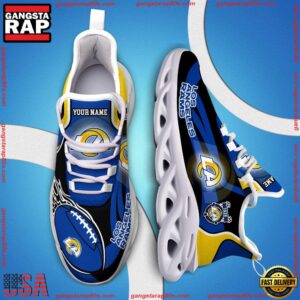 National Football League Custom Name Los Angeles Rams White C Shoes Air Max Shoes Air Cushion Sneakers