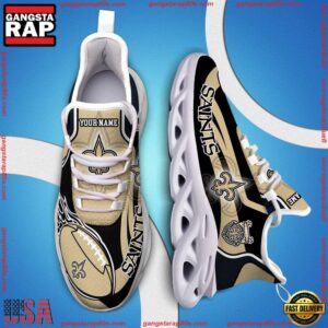 National Football League Custom Name New Orleans Saints White C Shoes Air Max Shoes Air Cushion Sneakers