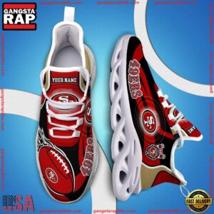 National Football League Custom Name San Francisco 49ers White C Shoes Air Max Shoes Air Cushion Sneakers