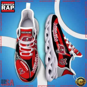 National Football League Custom Name Tampa Bay Buccaneers White C Shoes Air Max Shoes Air Cushion Sneakers
