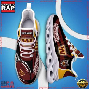 National Football League Custom Name Washington Commanders White C Shoes Air Max Shoes Air Cushion Sneakers