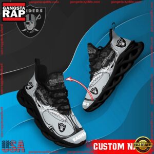 National Football League Custom Name Oakland Raiders Air Max Shoes Air Cushion Sneakers