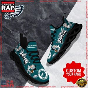 National Football League Custom Name Philadelphia Eagles Christmas Air Max Shoes Air Cushion Sneakers