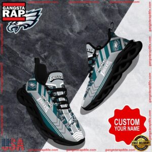 National Football League Custom Name Philadelphia Eagles Logo Air Max Shoes Air Cushion Sneakers