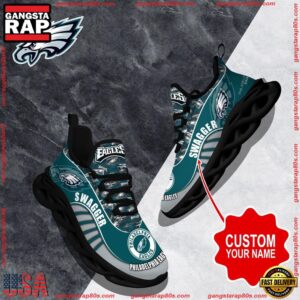 National Football League Custom Name Philadelphia Eagles Sport Football Air Max Shoes Air Cushion Sneakers