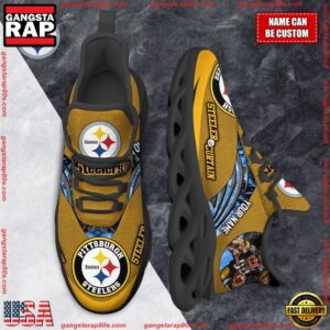 National Football League Custom Name Pittsburgh Steelers Air Max Shoes Air Cushion Sneakers