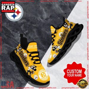 National Football League Custom Name Pittsburgh Steelers Christmas Air Max Shoes Air Cushion Sneakers