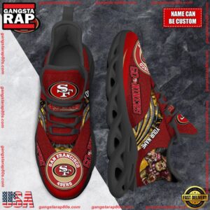 National Football League Custom Name San Francisco 49ers Air Max Shoes Air Cushion Sneakers