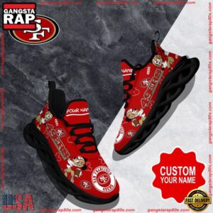 National Football League Custom Name San Francisco 49ers Christmas Air Max Shoes Air Cushion Sneakers