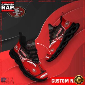 National Football League Custom Name San Francisco 49ers Air Max Shoes Air Cushion Sneakers