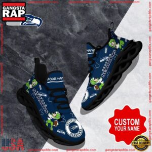 National Football League Custom Name Seattle Seahawks Christmas Air Max Shoes Air Cushion Sneakers