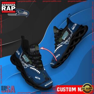National Football League Custom Name Seattle Seahawks Air Max Shoes Air Cushion Sneakers