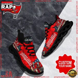 National Football League Custom Name Tampa Bay Buccaneers Air Max Shoes Air Cushion Sneakers
