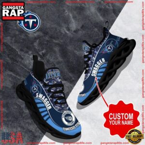 National Football League Custom Name Tennessee Titans Sport Football Air Max Shoes Air Cushion Sneakers