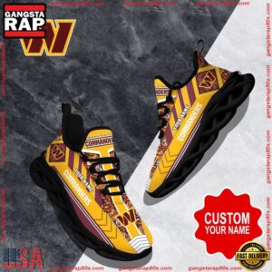 National Football League Custom Name Washington Commanders Logo Air Max Shoes Air Cushion Sneakers