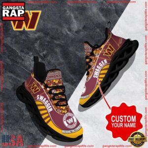 National Football League Custom Name Washington Commanders Sport Football Air Max Shoes Air Cushion Sneakers