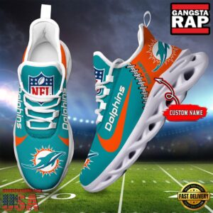 Personalized National Football League Miami Dolphins Name Air Max Shoes Air Cushion Sneakers