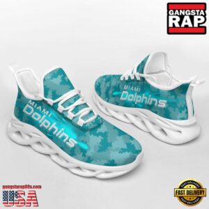 National Football League Miami Dolphins Knitted Camouflage Sport Team Air Max Shoes Air Cushion Sneakers