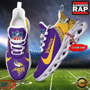 Personalized National Football League Minnesota Vikings Name Air Max Shoes Air Cushion Sneakers
