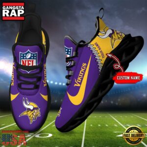 National Football League Custom Name Minnesota Vikings Football Team Design Max Soul Running Sneakers Shoes