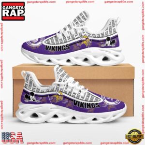 National Football League Minnesota Vikings Mickey Mouse Air Max Shoes Air Cushion Sneakers