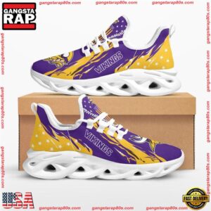 National Football League Minnesota Vikings Stars and Stripes Air Max Shoes Air Cushion Sneakers Running Sneakers
