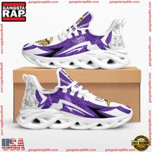 National Football League Minnesota Vikings Symbol Geometric Pattern Air Max Shoes Air Cushion Sneakers