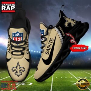 National Football League Custom Name New Orleans Saints Football Team Design Max Soul Running Sneakers Shoes