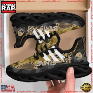 National Football League New Orleans Saints Military Camouflage Air Max Shoes Air Cushion Sneakers Running Sneakers