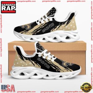 National Football League New Orleans Saints Stars and Stripes Air Max Shoes Air Cushion Sneakers Running Sneakers