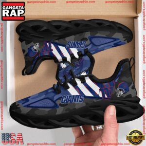 National Football League New York Giants Military Camouflage Air Max Shoes Air Cushion Sneakers Running Sneakers