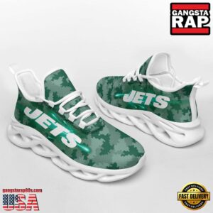 National Football League New York Jets Knitted Camouflage Sport Team Air Max Shoes Air Cushion Sneakers