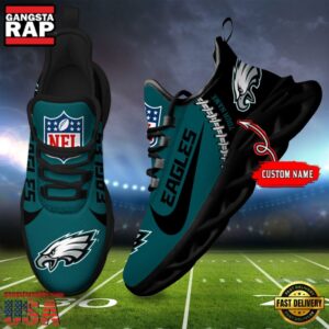 National Football League Custom Name Philadelphia Eagles Football Team Design Max Soul Running Sneakers Shoes