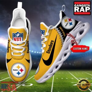 Personalized National Football League Pittsburgh Steelers Name Air Max Shoes Air Cushion Sneakers