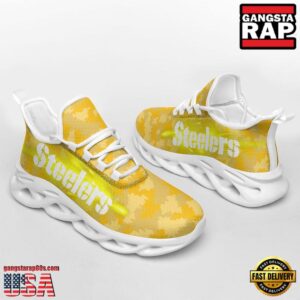 National Football League Pittsburgh Steelers Knitted Camouflage Sport Team Air Max Shoes Air Cushion Sneakers