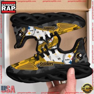 National Football League Pittsburgh Steelers Military Camouflage Air Max Shoes Air Cushion Sneakers Running Sneakers