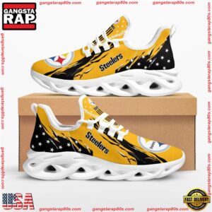 National Football League Pittsburgh Steelers Stars and Stripes Air Max Shoes Air Cushion Sneakers Running Sneakers