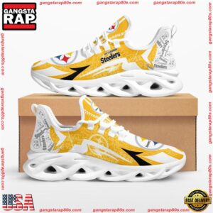 National Football League Pittsburgh Steelers Symbol Geometric Pattern Air Max Shoes Air Cushion Sneakers