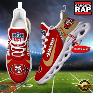 Personalized National Football League San Francisco 49ers Name Air Max Shoes Air Cushion Sneakers