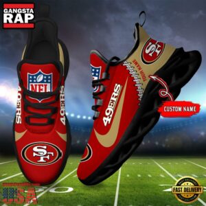 National Football League Custom Name San Francisco 49ers Football Team Design Max Soul Running Sneakers Shoes