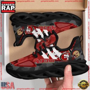 National Football League San Francisco 49ers Military Camouflage Air Max Shoes Air Cushion Sneakers Running Sneakers