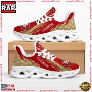 National Football League San Francisco 49ers Stars and Stripes Air Max Shoes Air Cushion Sneakers Running Sneakers