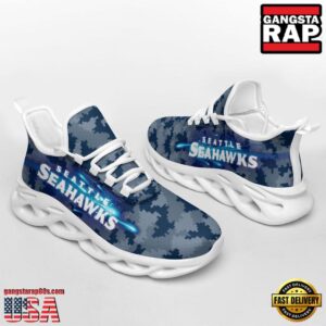 National Football League Seattle Seahawks Knitted Camouflage Sport Team Air Max Shoes Air Cushion Sneakers