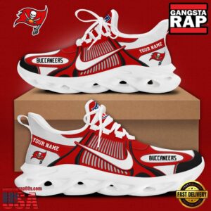 Personalized National Football League Tampa Bay Buccaneers Blue White Stripes Logo Clunky Air Max Shoes Air Cushion Sneakers