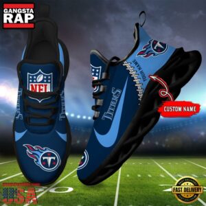 National Football League Custom Name Tennessee Titans Football Team Design Max Soul Running Sneakers Shoes
