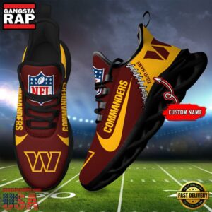 National Football League Custom Name Washington Commanders Football Team Design Max Soul Running Sneakers Shoes