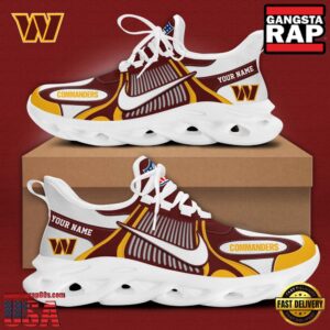 Personalized National Football League Washington redskins Blue White Stripes Logo Clunky Air Max Shoes Air Cushion Sneakers