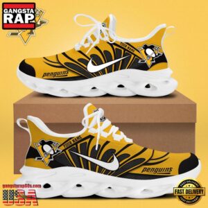 National Hockey League Custom NamePittsburgh Penguins New Design 2025 Air Max Shoes Air Cushion Sneakers