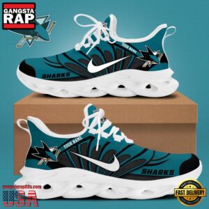 National Hockey League Custom NameSan Jose Sharks New Design 2025 Air Max Shoes Air Cushion Sneakers